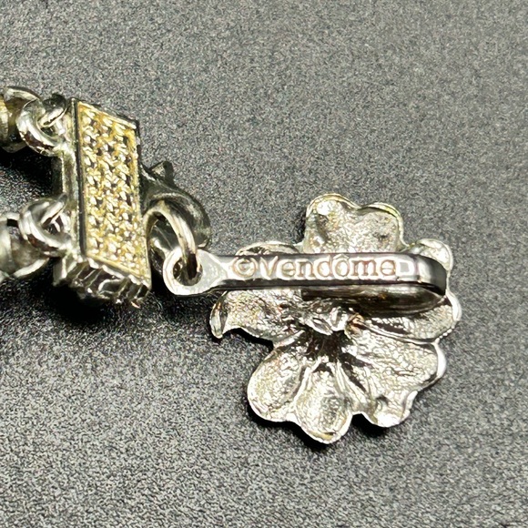 Vintage Vendome double strand necklace #E412 gray silver tone - Picture 8 of 11